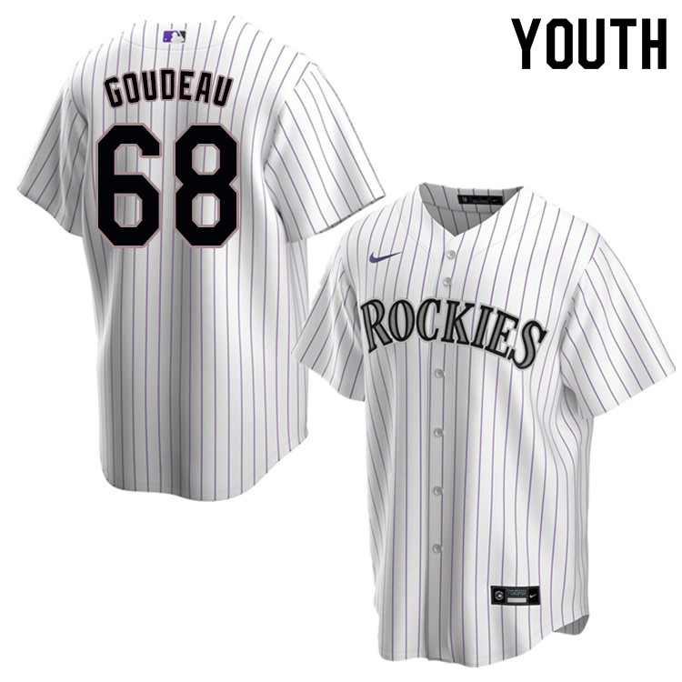 Nike Youth #68 Ashton Goudeau Colorado Rockies Baseball Jerseys Sale-White